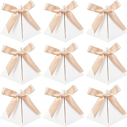 Бумажная шкатулка, с полиэфирной лентой, треугольные