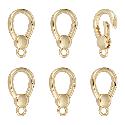 6шт. латунные пружинные кольца-затворы, слеза, без кадмия и без свинца, долговечный
