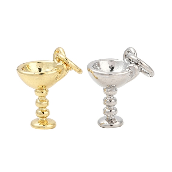 Латунные подвески, чашка прелести, долговечный, без свинца и без кадмия, стойки покрытие, с целью перехода в кольце