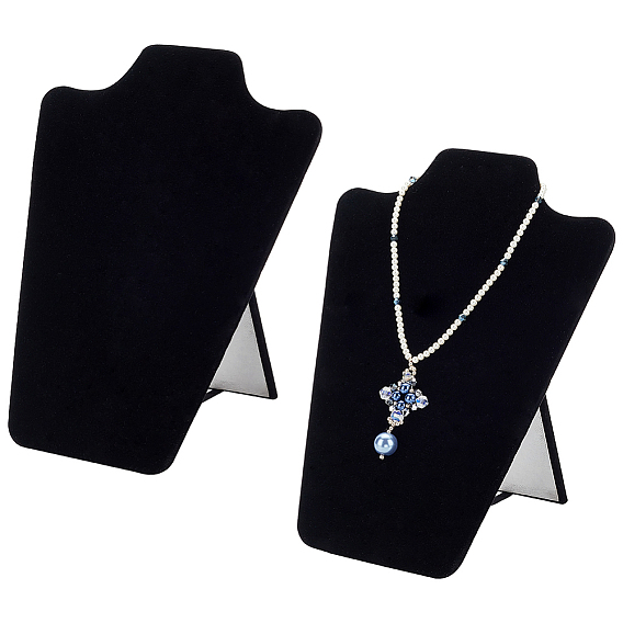 Складные бархатные стенды для показа ожерелий с наклонной спинкой, держатель для бюста для ожерелья