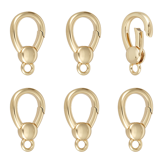 6шт. латунные пружинные кольца-затворы, слеза, без кадмия и без свинца, долговечный