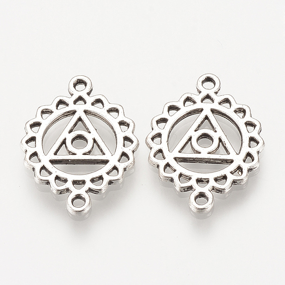 Tibetan Style Alloy Links/Connectors, Flower, Cadmium Free & Lead Free, Chakra Vishuddha