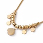 Rhinestone Pendant Necklace with 304 Stainless Steel Round Snake Chains for Women, Golden