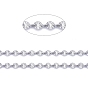 304 Stainless Steel Link Chains, Unwelded, with Spool, Textured, Flat Round