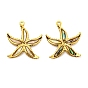 Природные подвески оболочки, подвески в виде морской звезды с ионным покрытием (ip) 304 фурнитура из нержавеющей стали, реальный 18 k позолоченный