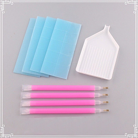 Plastic Diamond Painting Point Drill Pen, Diamond Painting Tools, with Glue Clay and Plastic Tray
