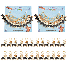 Брелоки для собак из сплава эмали маркеры петель с замком, с золотым оттенком 304 кольцо из нержавеющей стали, корги