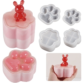 DIY Silicone Paw Print Storage Box Molds, Resin Casting Molds