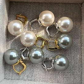 925 Silver Pearl Earrings with Austrian Crystal Ear Studs - Elegant and Chic