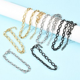 304 Наборы ювелирных украшений из цепочек и ожерелий из нержавеющей стали, с карабин-лобстерами 