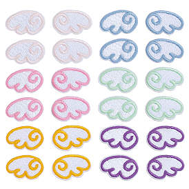 12 шт. полиэстеровая вышивка с крыльями, пришитые на ткань, швейные украшения