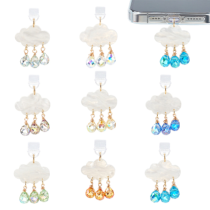 Пластиковый пылезащитный мобильного пробки, со стеклянными и акриловыми подвесками