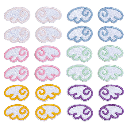 12 шт. полиэстеровая вышивка с крыльями, пришитые на ткань, швейные украшения