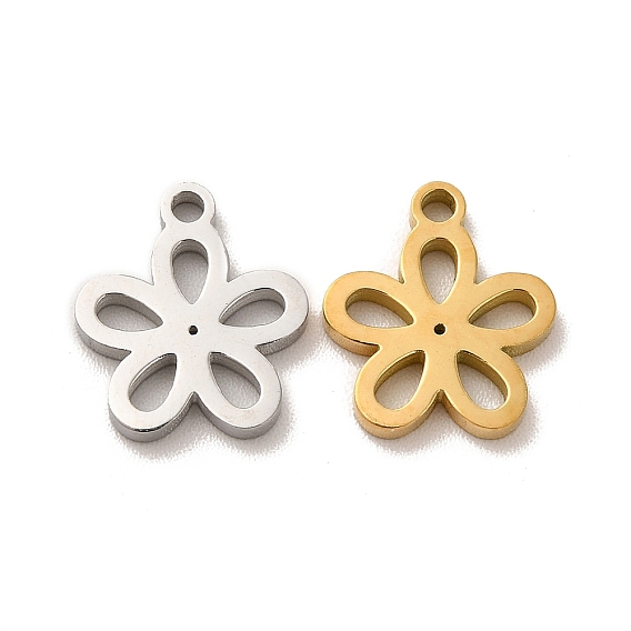 Ионное покрытие (ip) 304 брелоки из нержавеющей стали, цветок