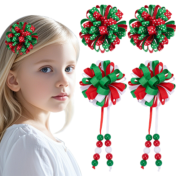 4 шт. заколки для волос из полиэстера с кожей аллигатора, с зажимами из сплава