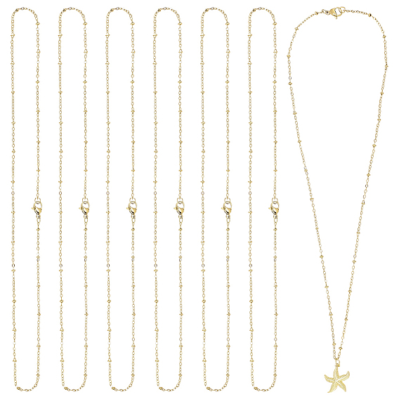 12Pcs 1.5MM 304 Stainless Steel Satellite Chain Necklaces, with Lobster Claw Clasps