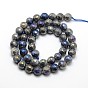 Electroplate Natural Labradorite Beads Strands, Round, Faceted