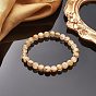 Grade AA Natural Gold Rutilated Quartz Round Beaded Stretch Bracelets for Women