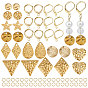 DIY Leverback Earring Making Kits, including Brass Leverback Earring Findings & Charms & Jump Rings, 304 Stainless Steel Pendants