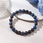 Круглые браслеты из натуральных голубых опаловых бусин на эластичной основе для женщин и мужчин