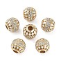 Европейские бусины из сплава с золотым покрытием и эмалью, со стразами, бусины с большим отверстием, круглые