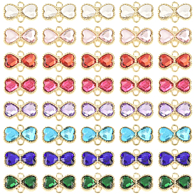 48шт 8 цвета сплава стразы разъем подвески, золотые, бантом ссылки