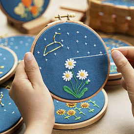 Hand embroidery DIY material package beginner twelve constellations optional plant Su embroidery three-dimensional embroidery kit
