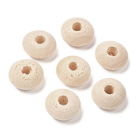Unfinished Wood Saucer Beads, Undyed