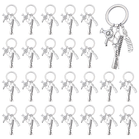 Alloy Keychains, with 304 Stainless Steel Rings