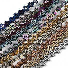 Гальванические бусины из натуральной лавы, полый крест