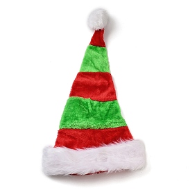 Stripe Plush Cloth Pattern Christmas Hats, for Christmas Party Decoration