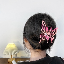 Gradient Hollow Butterfly Alloy Rhinestone Large Claw Hair Clips, for Women Girl Thick Hair