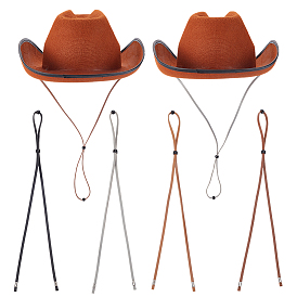 16 шт. 4 цветной регулируемый противоскользящий плоский ремешок из искусственной кожи для шляпы