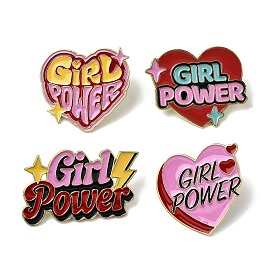 Эмалевые значки с надписью «Girl Power» для одежды женщин., золотые