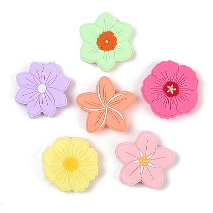 Бусины из пищевого силикона с цветочным узором, DIY уход за ожерельем