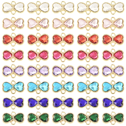 48шт 8 цвета сплава стразы разъем подвески, золотые, бантом ссылки