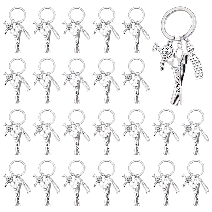 Alloy Keychains, with 304 Stainless Steel Rings
