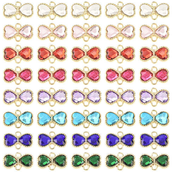 48шт 8 цвета сплава стразы разъем подвески, золотые, бантом ссылки