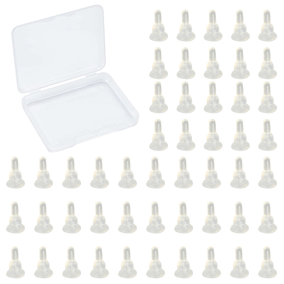 SUNNYCLUE 100Pcs Silicone Ear Nuts, Earring Backs, Cone