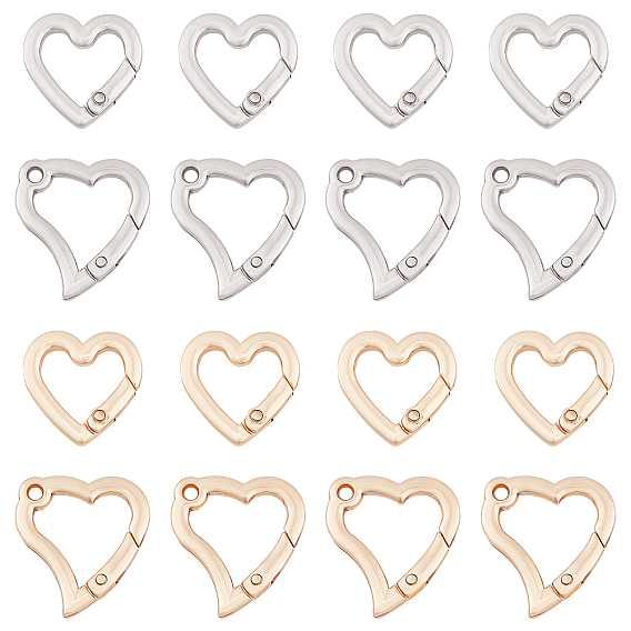 16 шт. 2 пружинные кольца из сплава, сердце