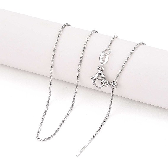 1мм регулируемые ползунки из латуни, ожерелья-цепочки для мужчин и женщин, с 304 из нержавеющей стали омара застежками