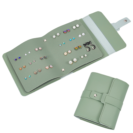 Органайзер для сережек из искусственной кожи, Дорожный футляр для украшений (серьги-гвоздики и висячие серьги)., прямоугольные