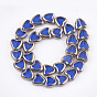 Electroplate Glass Beads Strands, Edge Plated, Heart