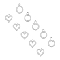Unicraftale 304 Stainless Steel Pendant Rhinestone Settings, Round Ring & Heart