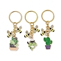 3шт 3 стили сплав эмаль подвеска брелок, с брелоки железа, растения и пчелы