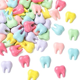 60 piezas 6 colores cabujones de resina opaca, diente