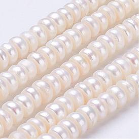  Natural Cultured Freshwater Pearl Beads Strands, Rondelle
