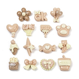 Непрозрачные кабошоны из смолы, cmешанных цветов