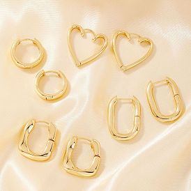 Элегантные латунные серьги-кольца для девочек, ежедневные праздничные украшения, золотые