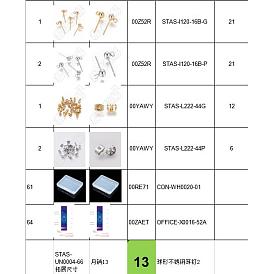 304 Stainless Steel Stud Earring Findings, with Ear Nuts, Round
